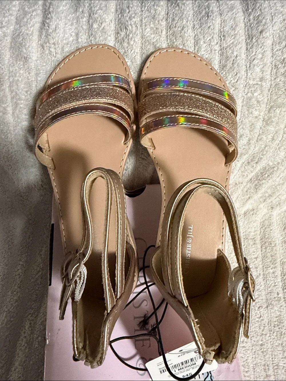 CJ Ficus Kids' Rose Gold Strappy Sandals
